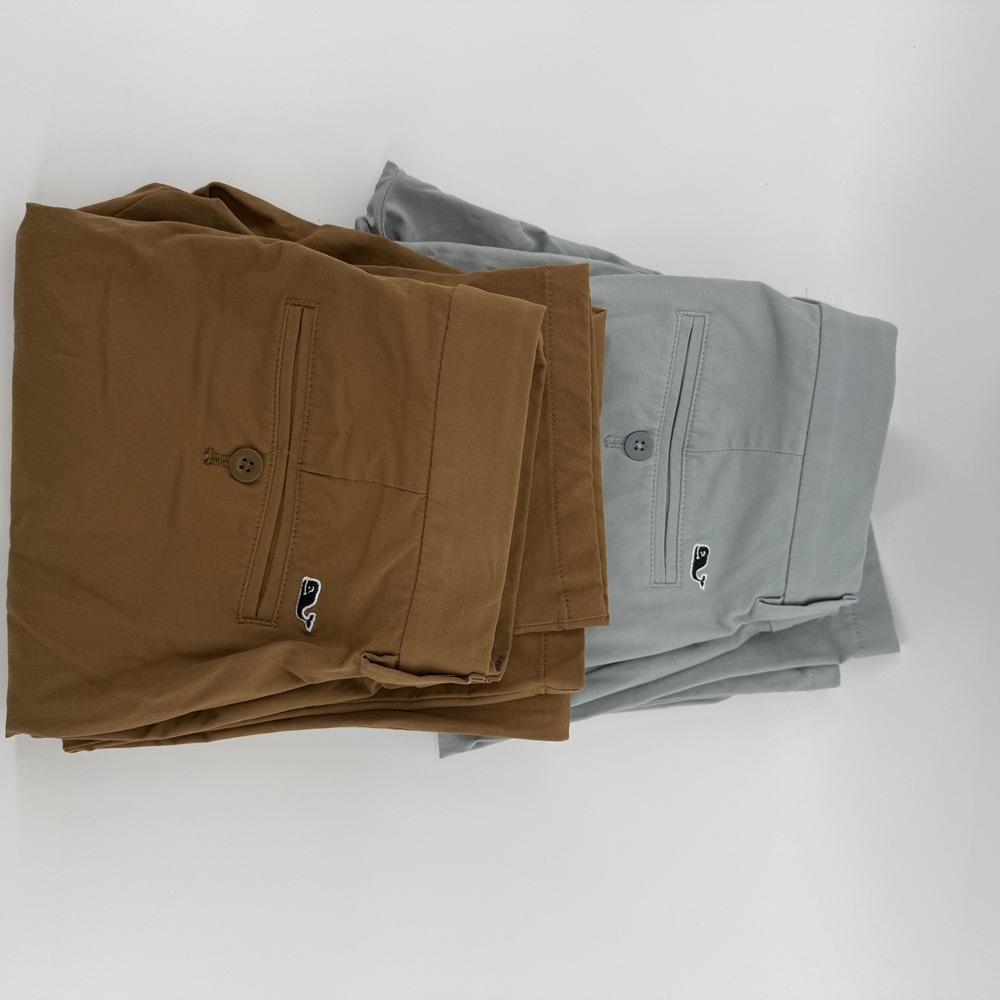 Lot of 2 Vineyard Vines Performance Breaker Pants Mens 28x30 Brown Gray Chino